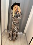 BY O LA LA! SUKIENKA MAXI BOHO Z AKSAMITKĄ SZARA - 3