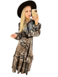 BY O LA LA! SUKIENKA MAXI BOHO Z AKSAMITKĄ SZARA - 9