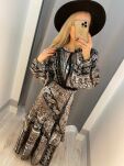 BY O LA LA! SUKIENKA MAXI BOHO Z AKSAMITKĄ SZARA - 6