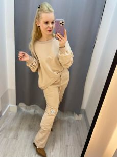 BY O LA LA ! SPODNIE DRESOWE KIESZEŃ CARGO BEŻ