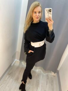 BY O LA LA...! DRESOWA TUNIKA Z PÓŁGOLFEM CZARNA