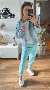 BY O LA LA! KATANA KURTKA JEANS NIEBIESKA