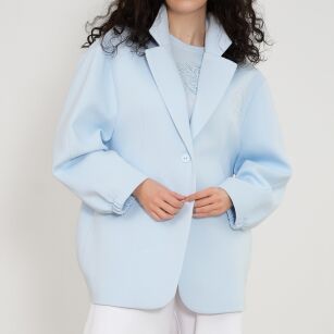 BY O LA LA...! MARYNARKA OVERSIZE A'LA BOMBER BABY BLUE