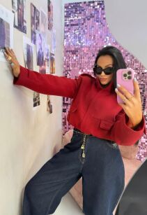 LA MILLA KURTKA BOMBER Z PAGONAMI OCIEPLANA CZERWIEŃ