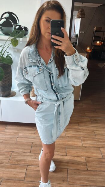 BY O LA LA! SUKIENKA -TUNIKA JEANS NIEBIESKA