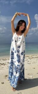 BY O LA LA! SUKIENKA MAXI OCEAN GRANAT