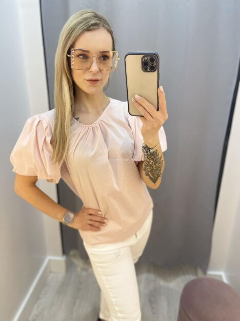 BY O LA LA...! BLUZKA Z BUFKAMI RÓŻ