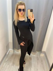 BY O LA LA...! KOMPLET SUKIENKO-TUNIKA + LEGGINSY CZARNY