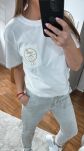 BY O LA LA! BLUZKA T-SHIRT KONIK ŚMIETANA - 2