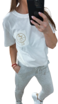 BY O LA LA! BLUZKA T-SHIRT KONIK ŚMIETANA - 7