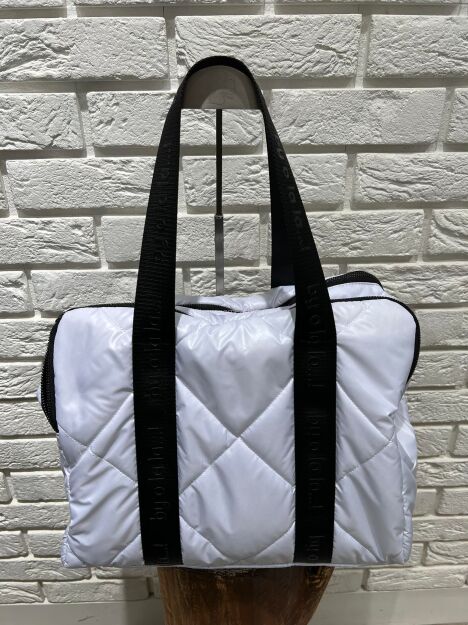 BY O LA LA ! TOREBKA SHOPPER PIKOWANA BIAŁA
