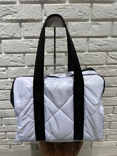 BY O LA LA ! TOREBKA SHOPPER PIKOWANA BIAŁA
