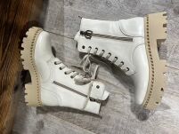 BY O LA LA...! BUTY BOTKI WORKERY JASNY BEŻ - 5