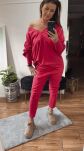 BY O LA LA...! OVERSIZOWA BLUZA BASIC ZE ŚCIĄGACZAMI MAGENTA - 2
