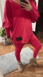 BY O LA LA...! OVERSIZOWA BLUZA BASIC ZE ŚCIĄGACZAMI MAGENTA - 6