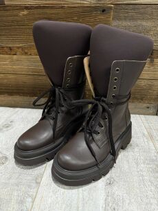 BY O LA LA...! BUTY BOTKI WORKERY DŁUGI JĘZYK CZEKOLADA