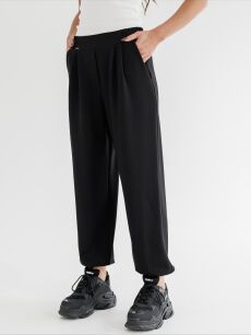 BY O LA LA! SPODNIE A'LA JOGGER CZARNE