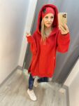 BY O LA LA! BLUZA Z PĘKNIĘCIEM CZERWONA UNI - 4