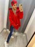 BY O LA LA! BLUZA Z PĘKNIĘCIEM CZERWONA UNI - 3