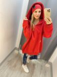 BY O LA LA! BLUZA Z PĘKNIĘCIEM CZERWONA UNI - 5