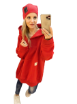 BY O LA LA! BLUZA Z PĘKNIĘCIEM CZERWONA UNI - 6