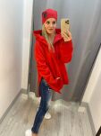 BY O LA LA! BLUZA Z PĘKNIĘCIEM CZERWONA UNI - 2