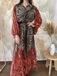 BY O LA LA! SUKIENKA MAXI ZWIERZĘCY PRINT BRĄZ/POMARAŃCZ - 2