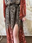BY O LA LA! SUKIENKA MAXI ZWIERZĘCY PRINT BRĄZ/POMARAŃCZ - 8