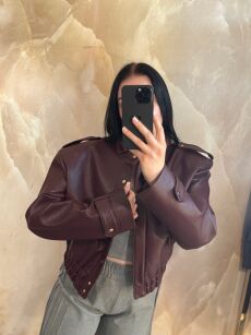 LA MILLA KURTKA BOMBER PREMIUM ECO SKÓRA BORDO