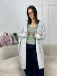 BY O LA LA...! SWETER KARDIGAN PERŁA SZARY - 2