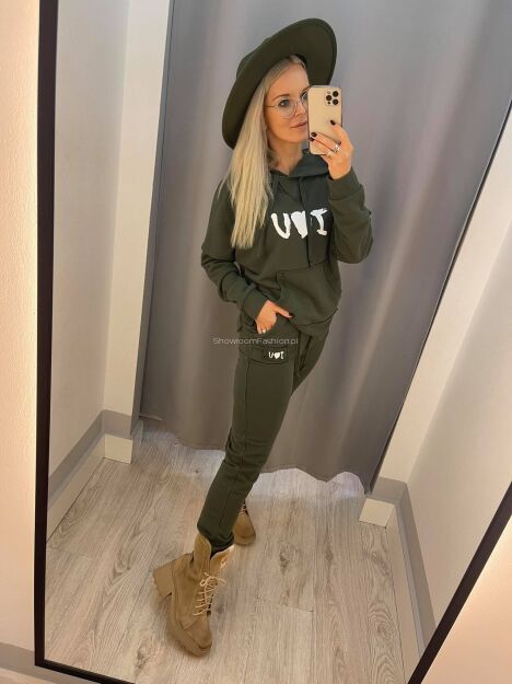 BY O LA LA...! DRESOWY KOMPLET I<3U KHAKI