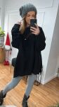 BY O LA LA...! DRESOWA BLUZA TUNIKA Z MISIEM CZARNA - 2