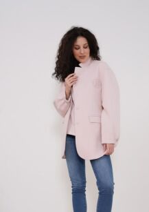 BY O LA LA...! MARYNARKA OVERSIZE A'LA BOMBER PUDROWY RÓŻ