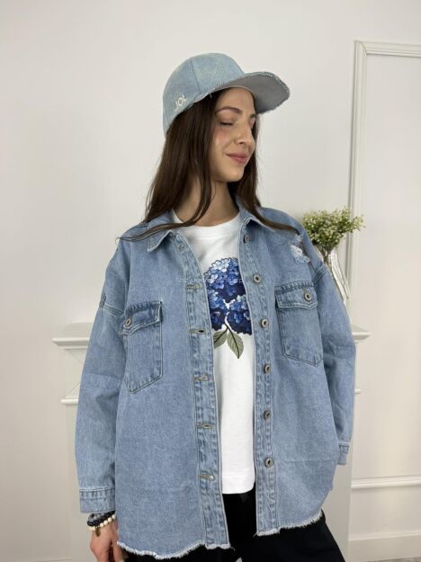 BY O LA LA! KATANA KOSZULA JEANS NIEBIESKA