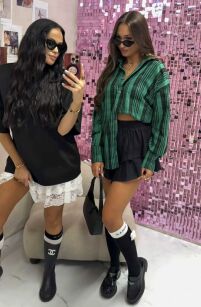 LA MILLA PODKOLANÓWKI Z RÓŻĄ CZARNE Z LOGO