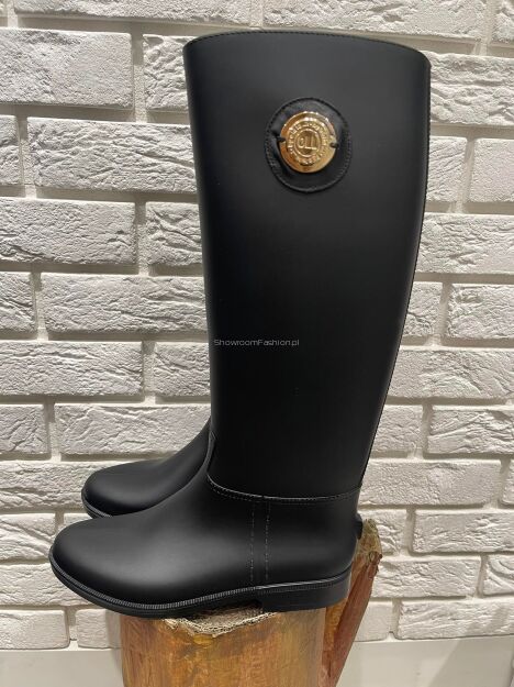 BY O LA LA...! BUTY KALOSZE KÓŁKO CZARNE/ZŁOTO