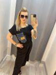 BY O LA LA! BLUZKA T-SHIRT Z JEANSOWĄ KIESZENIĄ CZARNY - 4