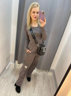 BY O LA LA ! SPODNIE DRESOWE KIESZEŃ CARGO KAMIENNE