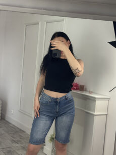 BY O LA LA! SPODENKI JEANSOWE CLOVER NIEBIESKIE