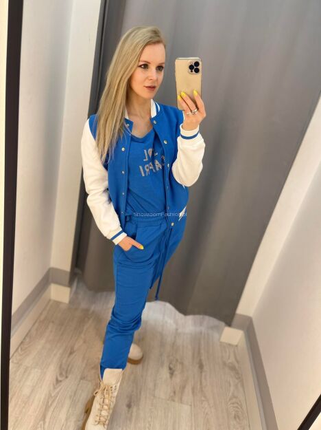 BY O LA LA! KURTKA BLUZA BOMBERKA NIEBIESKA
