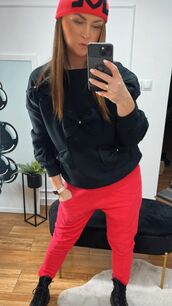 BY O LA LA...! DRESOWA BLUZA Z KOKARDAMI CZARNA