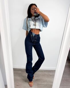 LA MILLA SPODNIE JEANSY SLIM HIGH WAIST GRANAT