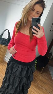 BY O LA LA...! BLUZKA BASIC KARO MAGENTA