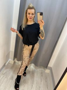 BY O LA LA! SPODNIE KORONKOWE BEŻ