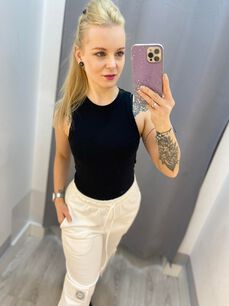 BY O LA LA...! BLUZKA BOKSERKA SERDUSZKO GŁADKA CZARNA